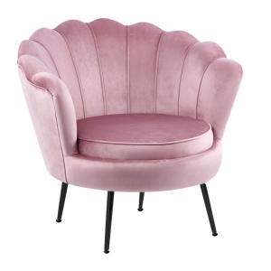 Fotel velvet (różowy) /nogi czarne/