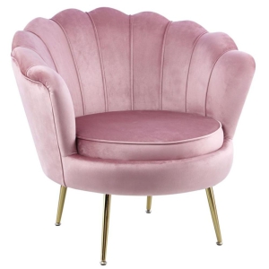 Fotel velvet (różowy) /nogi złote/