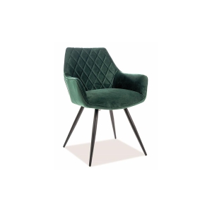 Krzesło linea velvet czarny stelaż/zielony bluvel 78