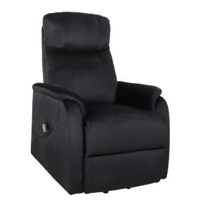 Fotel wypoczynkowy rozkładany elektrycznie (velvet) / czarny
