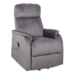 Fotel wypoczynkowy rozkładany elektrycznie (velvet) / szary Furnitex 1