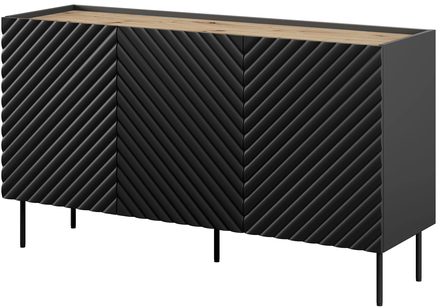 Czarna komoda do salonu Onda 3D2SZ Cama Meble