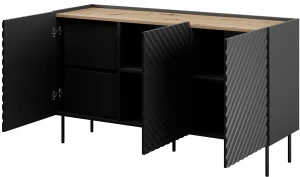 Czarna komoda do salonu Onda 3D2SZ Cama Meble 2