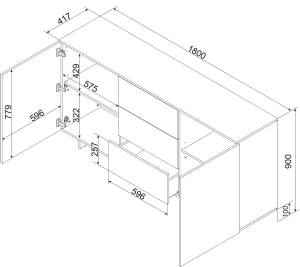 Komoda dwudrzwiowa 180 cm Alma 2D3S Cama Meble 3