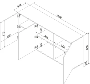 Beżowa komoda do salonu Alma 3D Cama Meble 3