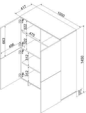 Wysoka komoda czterodrzwiowa Alma 4D Cama Meble 3