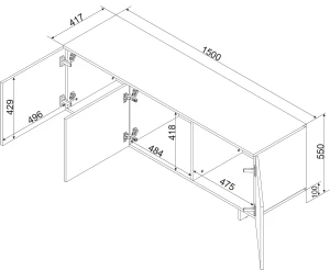 RTV szafka do pokoju 150 Alma 3D Cama Meble 3