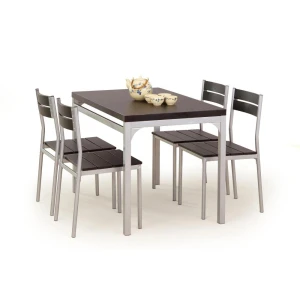 MALCOLM zestaw stół + 4 krzesła wenge Halmar 1