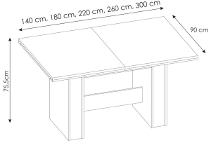 Stół rozkładany 140-300 MWST01 + 4 krzesła Master Meble Wójcik 4