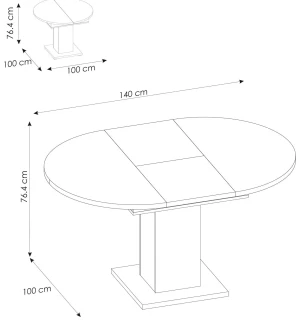 Stół rozkładany 100-140 MWST02 + 4 krzesła Modern Meble Wójcik 4