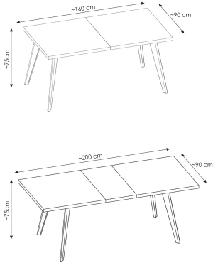 Stół rozkładany 160-200 MWST10 + 4 krzesła Coti Meble Wójcik 4