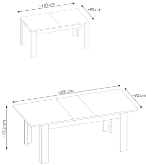 Stół rozkładany 160-200 Perazzo PEZT02 + 4 krzesła Coti Meble Wójcik 4