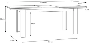 Stół rozkładany dąb 160 cm Iloppa EPLT401-J99 Meble Forte 4