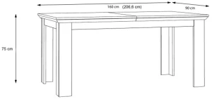 Stół rozkładany dąb 160 cm Iloppa EPLT401-J99 Meble Forte 3