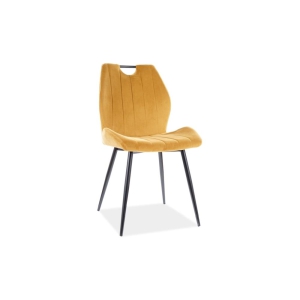 Krzesło arco velvet czarny stelaż / curry bluvel 68