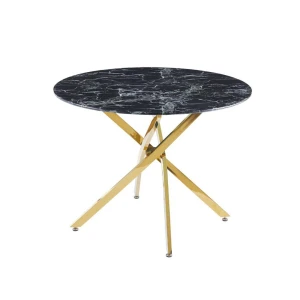 Stół (czarny marmur/złoty) 100x100 Furnitex 1