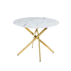 Stół (biały marmur/złoty) 100x100