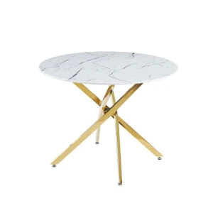 Stół (biały marmur/złoty) 100x100 Furnitex 1