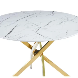 Stół (biały marmur/złoty) 100x100 Furnitex 2