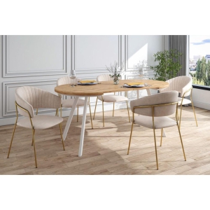 Stół rozkładany (dąb artisan/biały) 90(180)x90