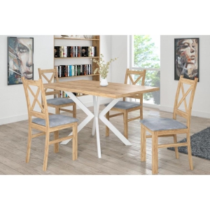 Stół rozkładany (dąb lancelot /biały) 140(270)x90