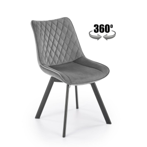 K520 krzesło nogi - czarne, siedzisko - ciemny popiel