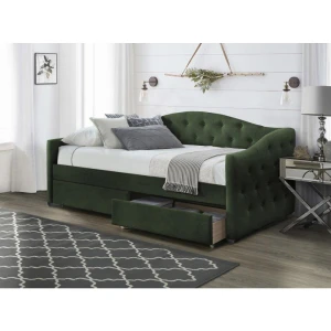 ALOHA łóżko z szufladami ciemny zielony velvet Halmar 1