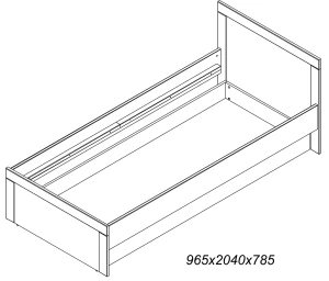 Łóżko jednoosobowe z szufladą Gray GR13 BOG FRAN 2