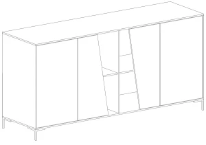 Komoda czterodrzwiowa beton 180 cm Ovo Cama Meble 4