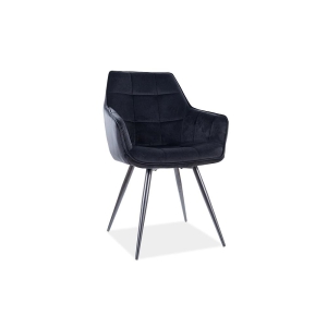 Krzesło lilia velvet czarny stelaż/czarny bluvel 19