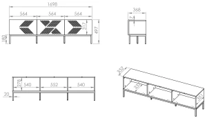 Szafka RTV długa Clearing 04 ML Meble 9