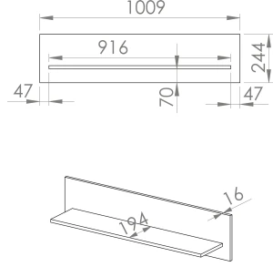 Półka ścienna dąb Torino 10 ML Meble 4