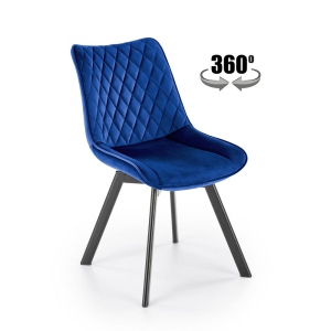 K520 krzesło nogi - czarne, siedzisko - granatowy