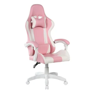 Fotel obrotowy gamingowy (różowo-biały) Furnitex 1