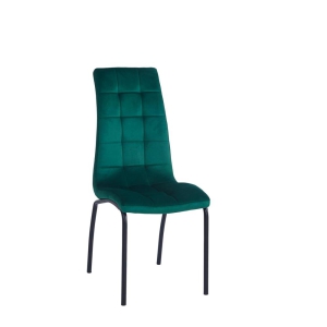Krzesło velvet (zielone) - czarny stelaż