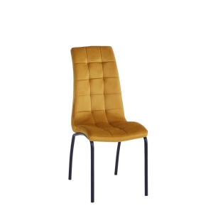 Krzesło velvet (curry) - czarny stelaż