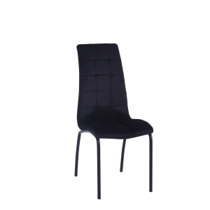 Krzesło velvet (czarne) - czarny stelaż