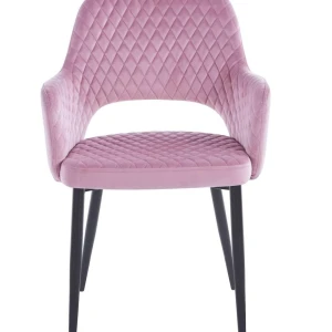 Krzesło velvet (różowe) - czarny stelaż Furnitex 2