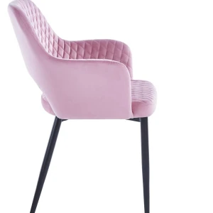 Krzesło velvet (różowe) - czarny stelaż Furnitex 3