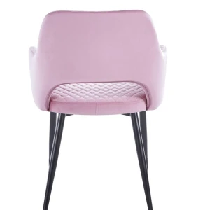 Krzesło velvet (różowe) - czarny stelaż Furnitex 4