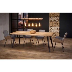 DICKSON stół rozkładany 120-180/80 cm, blat - naturalny, nogi - czarny Halmar 10