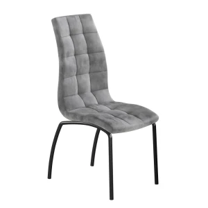 Krzesło velvet (szare) - czarny stelaż Furnitex 1