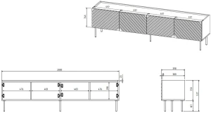 Szafka RTV 200 cm czterodrzwiowa Onda 4D Cama Meble 3