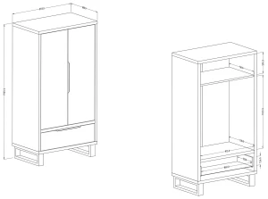 Szafa dwudrzwiowa pokojowa Halle WM 18 Helvetia Meble 5