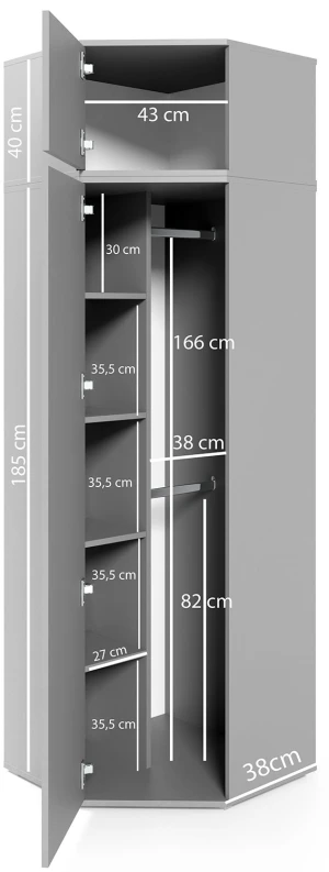 Garderoba do pokoju z lustrem Emi 40 PKMebel 7
