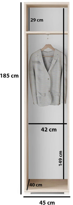 Garderoba do pokoju z lustrem Emi 40 PKMebel 8