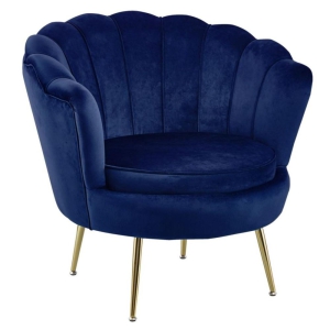 Fotel velvet (niebieski) /nogi złote/