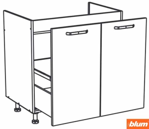 80 Dolna głęboka zlewozmywakowa z szufladami (prowadnice Blum)