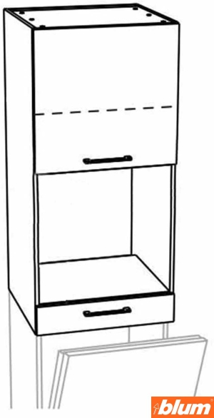 Górna nad zmywarkę do zabudowy piekarnika, wys 118 cm (prowadnice blum)