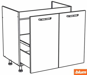 80 Dolna głęboka zlewozmywakowa z szufladami (prowadnice Blum) KAM 1